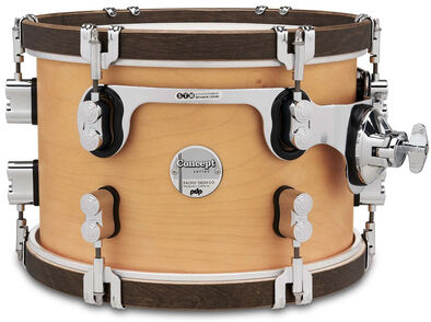 DW "PDP 12"x08" CC Tom Natural" Natur mit Walnuss Spannreifen