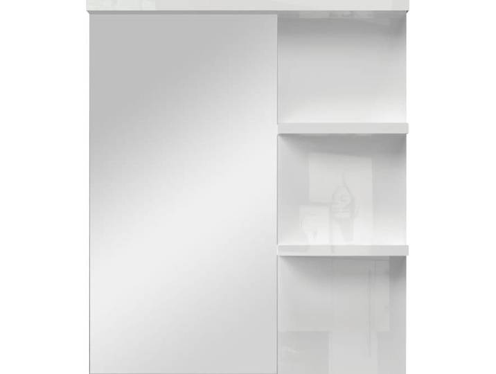 Wandspiegel GOODPRODUCT Piano , weiss (kristallweiß hochglanz), B:76cm H:89cm T:17cm, Holzwerkstoff, Spiegel, Wandspiegel, UV-lackiert, mit Ablagen, HxB: 89x76cm
