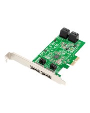 Dawicontrol DC 624e RAID Speichercontroller 4 Sender/Kanal SATA 6Gb/s Low Profile 600 MBps 0 1 5 10 JBOD PCIe 2.0 x2 (DC-624E RAID BLISTER)