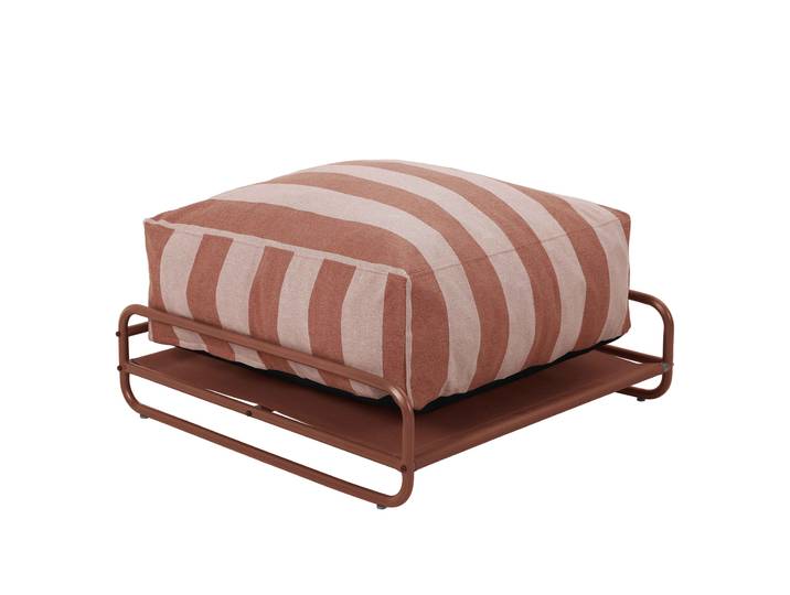 Oviala - Pouf rayé pour salon de jardin modulable avec structure