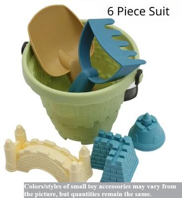 Perfect Picks Market Beach Sand Castle Bucket Set For Kids Fun Outdoor Sandbox Toys green Castle