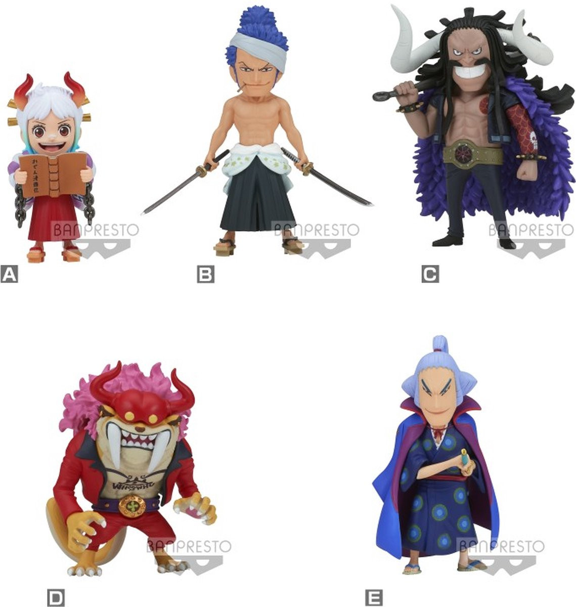 Banpresto One Piece WCF Wanokuni Onigashima 9 Set van 5 figuren