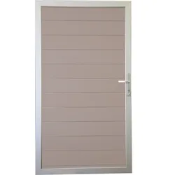 GroJa Solid Steckzaun Universal Einzeltor Sondermaß mit Alurahmen  Bi-Color Sand
