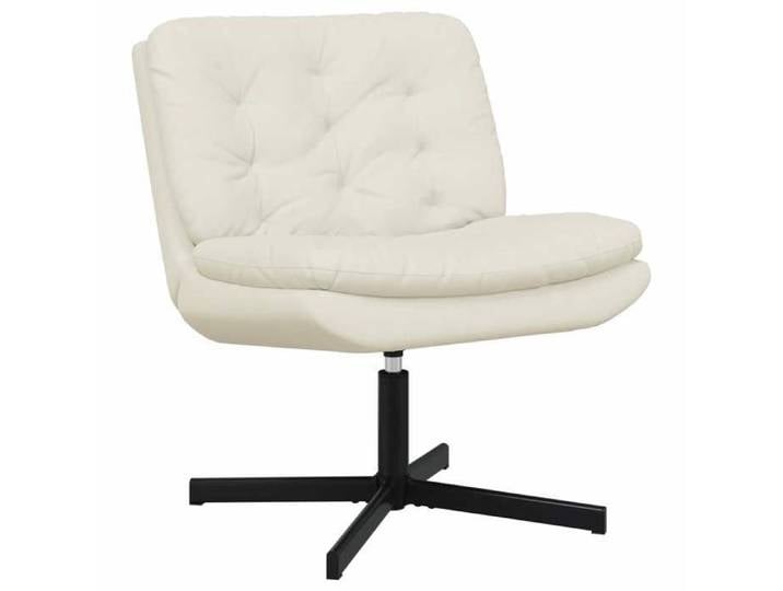 Siège bureau 1 place - Crème - ELORAN - Fauteuil relaxant pivotant - Fauteuil Simple - Crème 63x75x76 cm Velours - 63x75x76 cm“11821