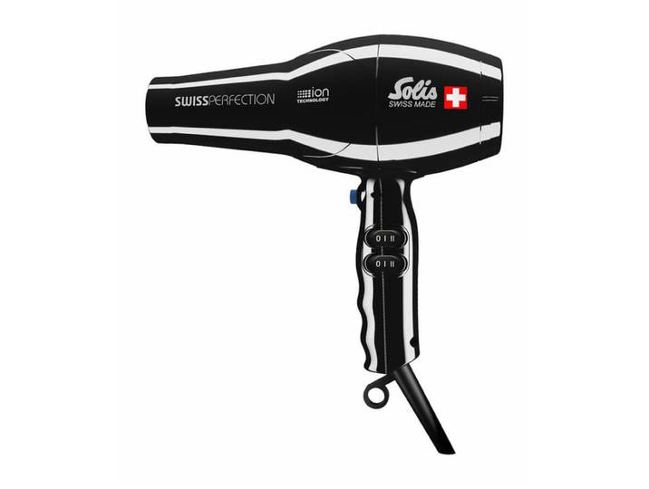 Solis Swiss Perfection Typ 440 mit Spiralkabel Haarföhn Schwarz
