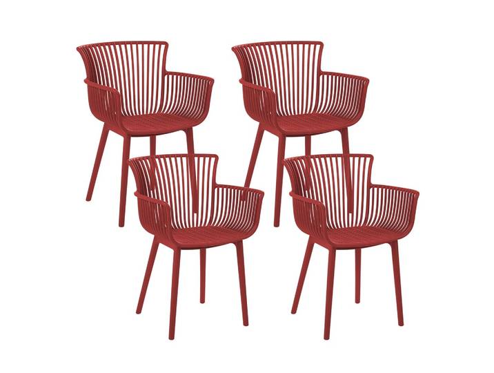 STUHL 4er-Set Kunststoff rot Pesaro