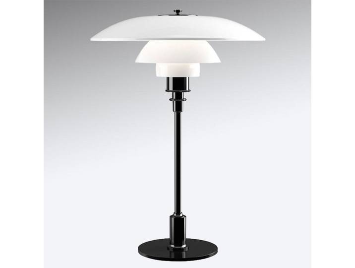 PH 3½-2½ Tischleuchte Schwarz Metallisiert - Louis Poulsen PH 3 1/2-2 1/2 - Wohnzimmer - Design - Glas - Mit Schirm