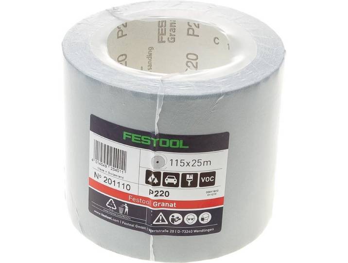 Festool 115x25m P220 GR Handschuurrol Granat - 201110
