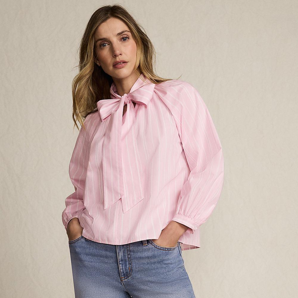 Schluppenbluse aus Baumwolle für Damen, Damen, size: regular, Pink, Baumwolle, by Lands' End