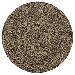 vidaXL Teppich Handgefertigt Jute Schwarz und Natur 90 cm