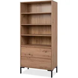REGALSCHRANK Eiche Artisan 78 x 165 cm, Regal mit 2 Schubladen