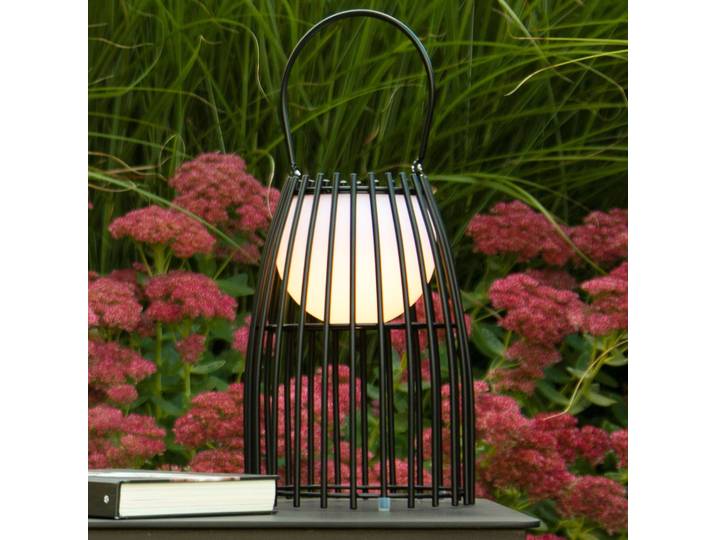 LED tafellamp Fjara, zwart dimbaar, zwart, metaal, Modern