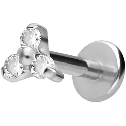 Titan Labret mit Innengewinde KRISTALLBLUME
