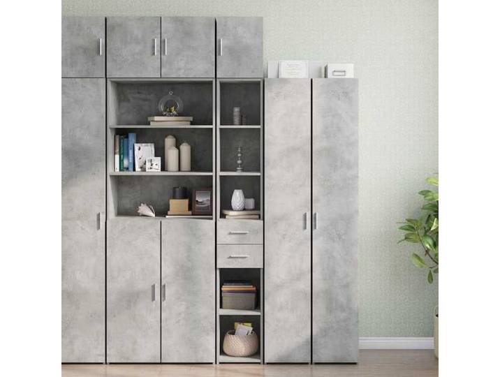 Gris Armoire de rangement mince gris béton 30x42 5x225 cm - Meuble Rangement LV28701