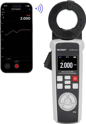VOLTCRAFT VC781 für Erdschleifen und Erdableitstrom Messung CAT III 1000 V, CAT IV 600V Anzeige (Counts): 9999