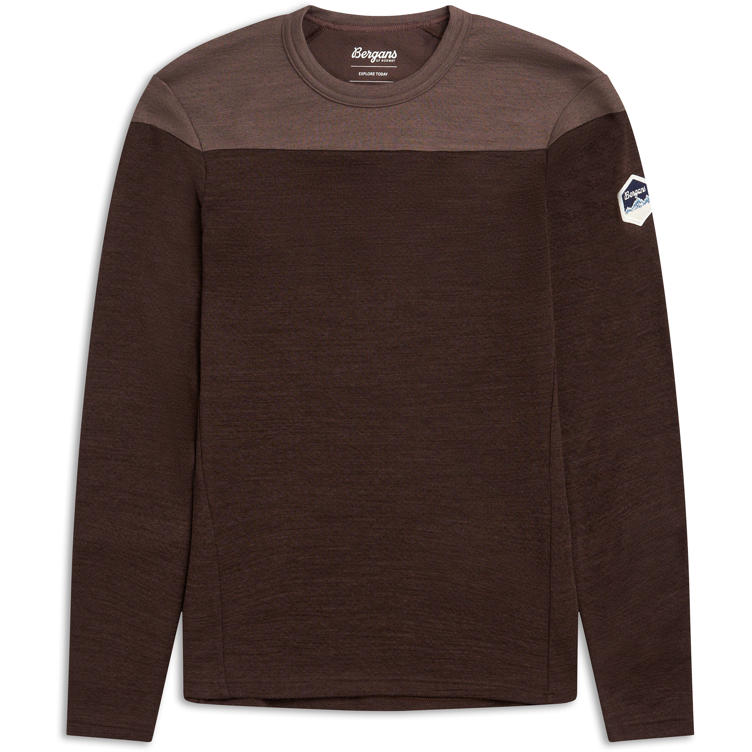 Bergans Inner:Dual Merino Damen Langarm Unterhemden dark chocolate-hot cocoa Größe S Widerstandsfähig Merinowolle