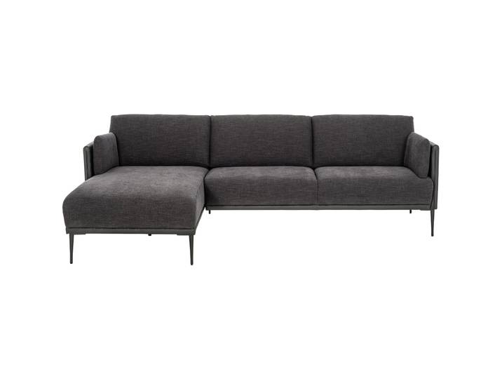 Ecksofa Richard Stoff schwarz/grau