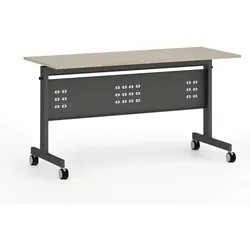 Mobiler Schreibtisch PRIMO MOBI, 140x60 cm, schwarzes Metallgestell, Eiche natur