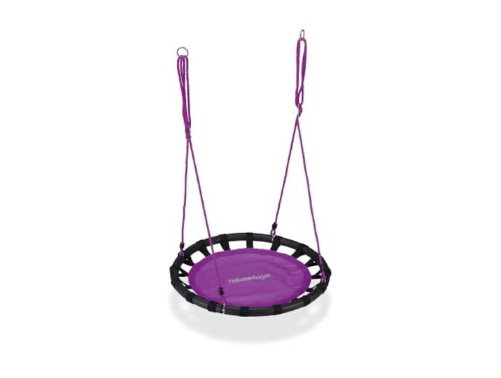Relaxdays Balançoire Ronde Suspendue\, Lilas réglable\, Ø 80 cm\, jusqu'à 100 kg