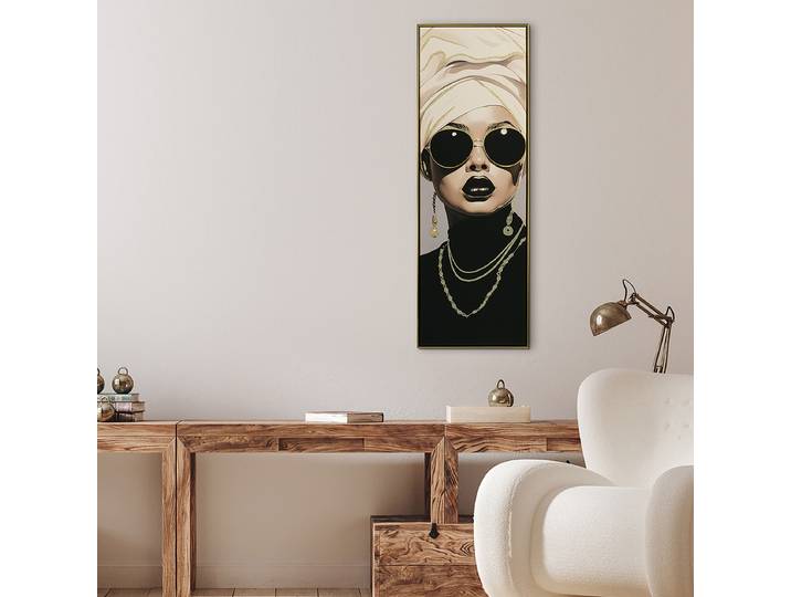 Leinwandbild Arabian Style Typ A Mischgewebe Schwarz/Gold 63 x 123 x 4cm