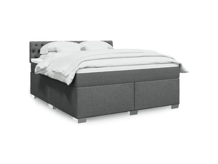 RJPLMFV Komplettes Bett, 180 x 200 cm, Dunkelgrau, mit Lattenrost und Matratze