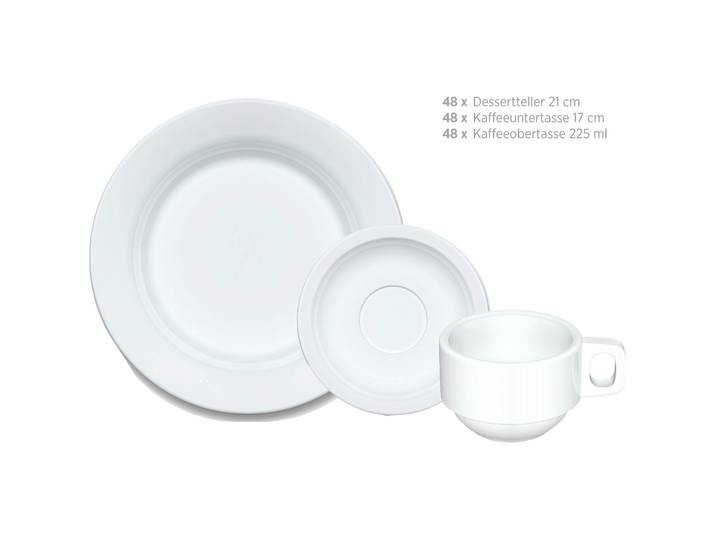 MÄSER Geschirr-Set 144-tlg. Marina Weiss Porzellan 144 Stk