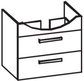 Artiqua 412 Waschtischunterschrank für Isabella K0850 Weiß Hochglanz, 412-WU2L-I06-7016-68 412-WU2L-I06-7016-68