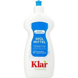 Klar Spülmittel EcoSensitive, ohne Duftstoffe, Konzentrat, biologisch abbaubar, extrem ergiebig, Flasche, 500 ml