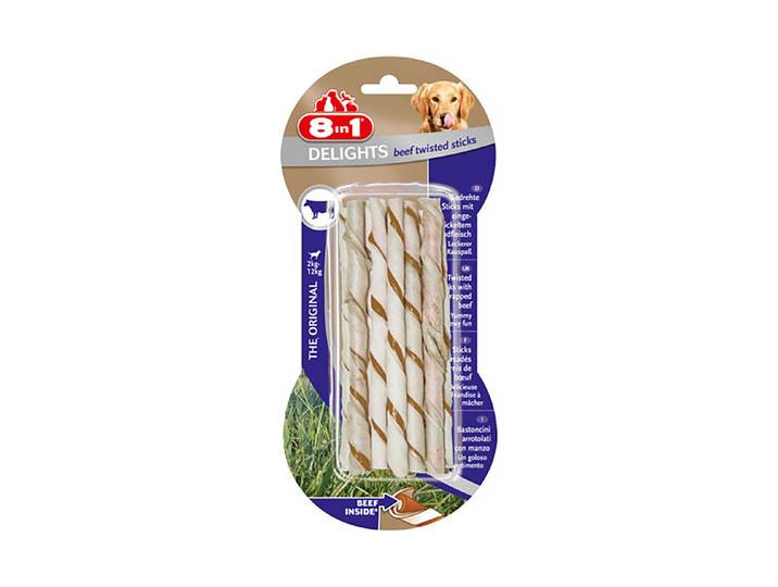 8in1 Delights Twisted Beef Sticks