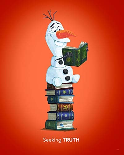 Komar Disney Frozen Olaf Reading Muurschildering voor de kinderkamer, B: 40 cm, H: 50 cm