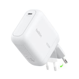 BELKIN BOOSTCHARGE 100W USB-C GAN LADE EINKLAPPBAREM STECKER WEISS