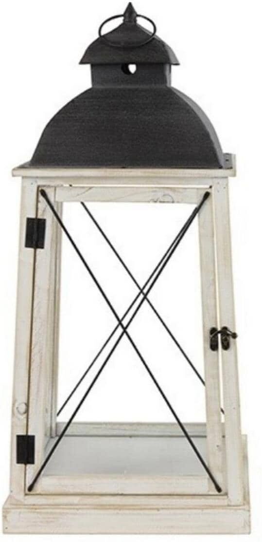 Kerzenlaterne "CHALET Samara L 29 cm", weiss (weiß), H:29cm, Metall, Kerzenhalter, Kerzenlaterne weiß B/H/T: 29cm