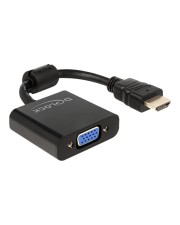 Delock Videoanschluß HDMI / VGA 19-polig M HD-15 W 25,5 cm Schwarz (65512)