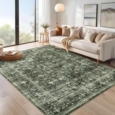 Garvee Vintage Floral Print Living Room Area Rug
