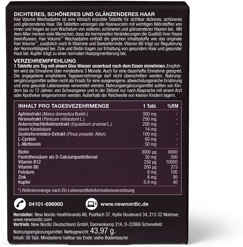 No Brand Hair Volume Wechseljahre Tabletten 30 St