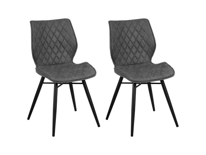 STUHL 2er-Set Polsterbezug Grau Lisle