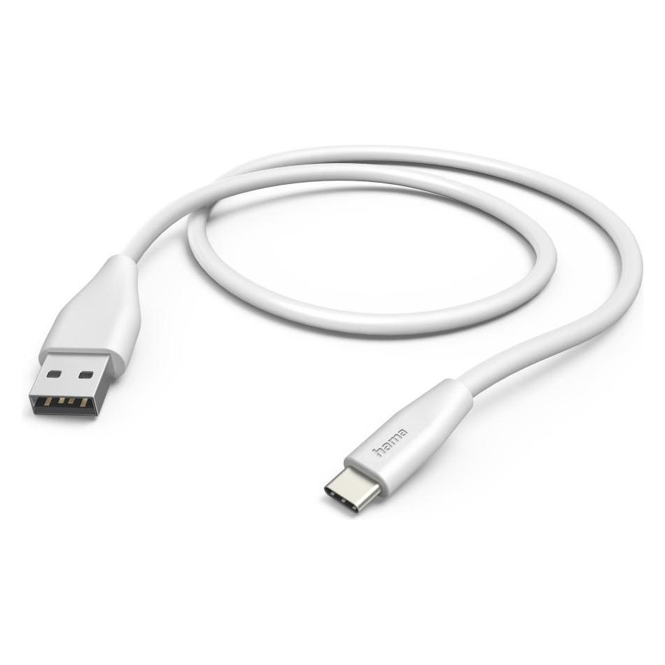 Hama USB-Kabel, USB-A - USB-C, 1,5 m, Weiss (1.50 m, USB 2.0) (00201596)