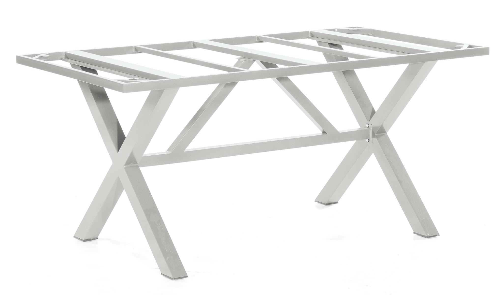 MUESING Tischgestell Spectra-Base X-Gestell aus Quadratrohr Aluminium silber 160 x 90 cm 16905783