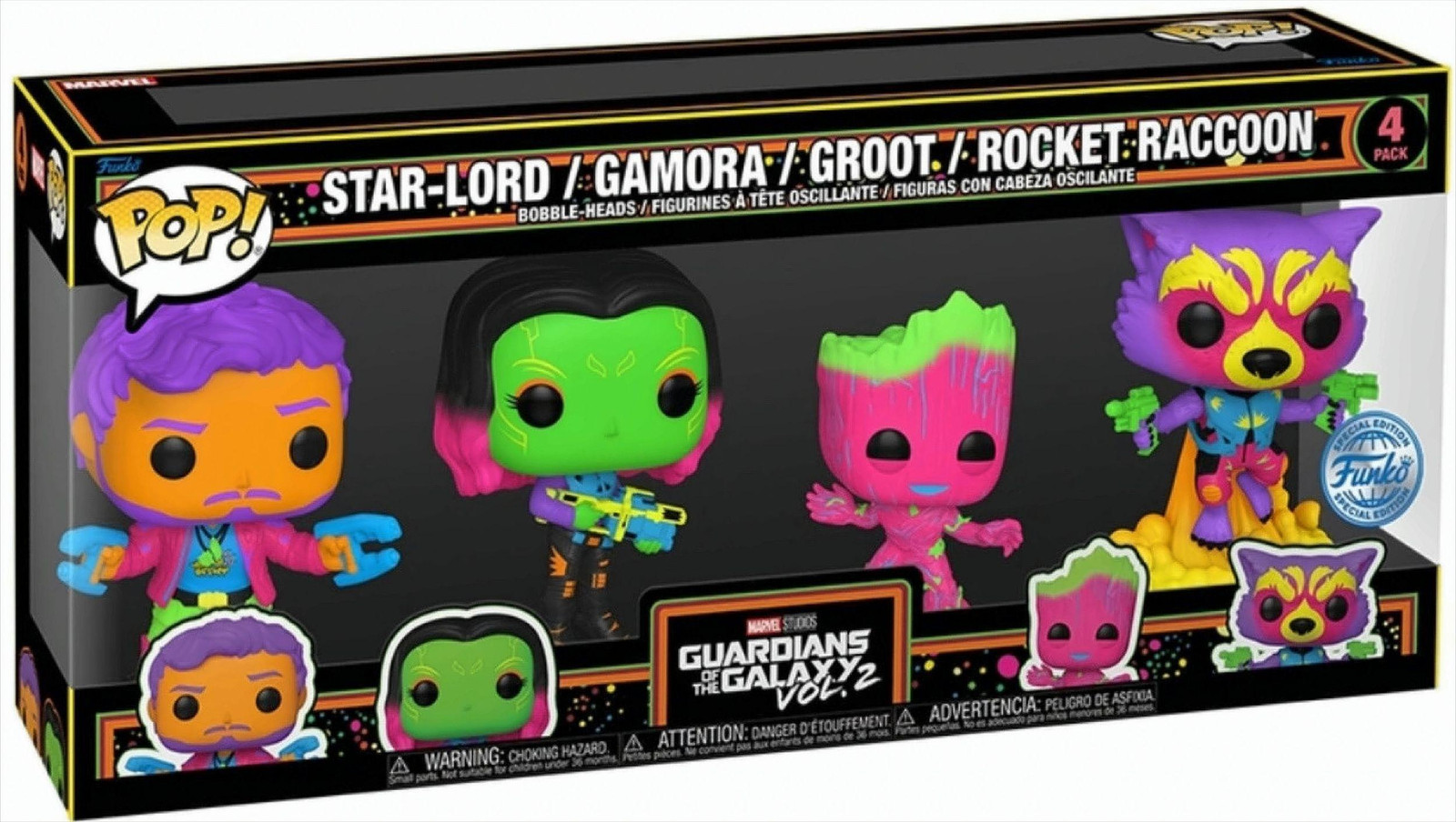 Funko POP Marvel Guardians of the Galaxy Gamora, Groot, Rocket 4-delige set Limited Edition