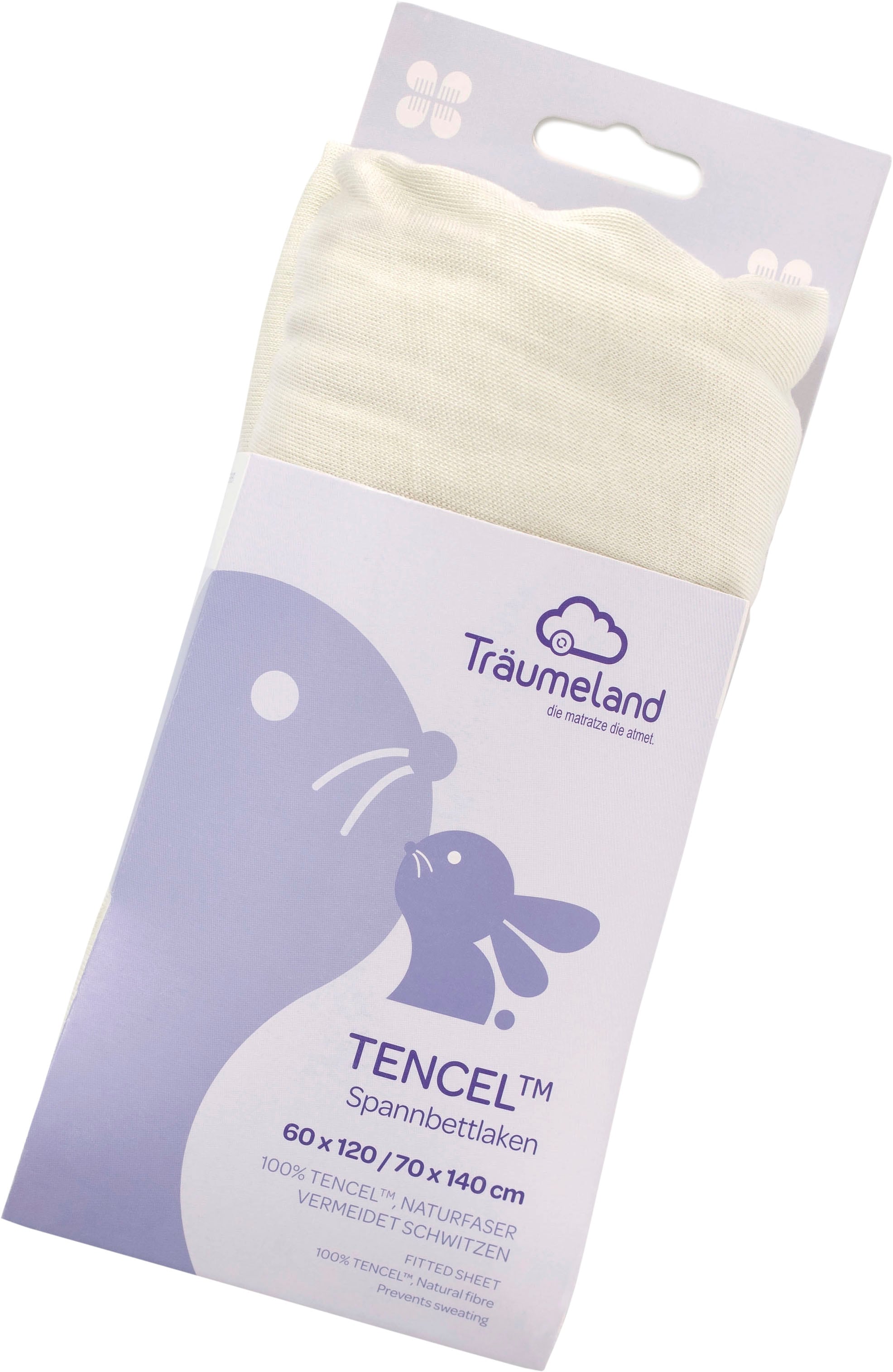 Bettlaken TRÄUMELAND "hochwertiges Spannbetttuch aus Tencel", grün (mint), B:70cm L:140cm, Tencel™, Obermaterial: 100% Lyocell (TENCEL™), Bettlaken, Bettlaken, Tencel sorgt für ein besonders trockenes, gesundes Schlafklima