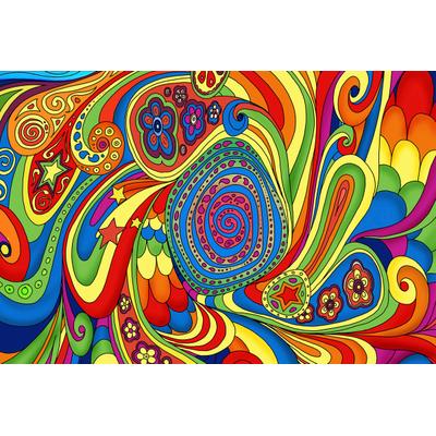 Fototapete PAPERMOON "Gekritzel Art", bunt, B:2,5m L:1,86m, Vlies, Tapeten