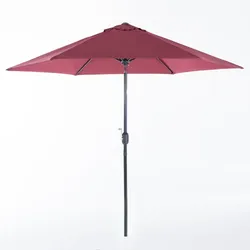 RATTATAN Hexagonaler Garten-Sonnenschirm für den Außenbereich, klappbar und neigbar, Öffnung mit Kurbel, Polyestertuch, Aluminiumstruktur – Levante–Bordeaux