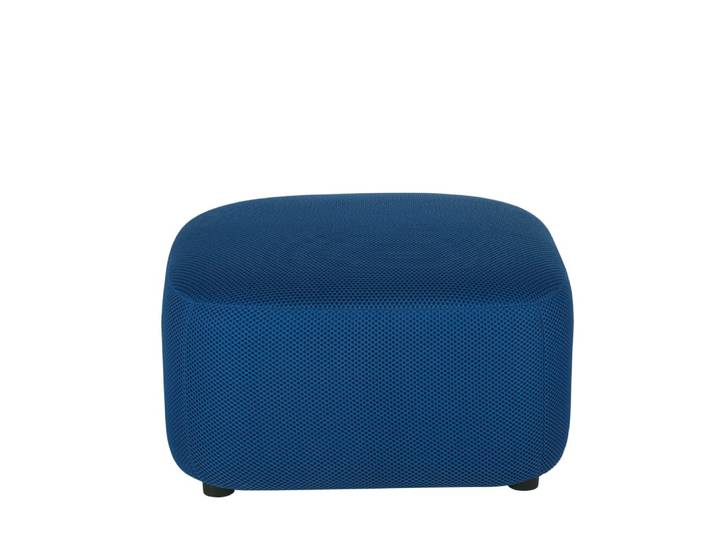 Pouf en tissu mailles 3D coloris bleu