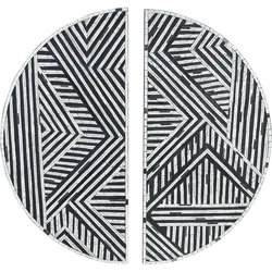 WANDDEKORATION Glas schwarz/weiß Mandau
