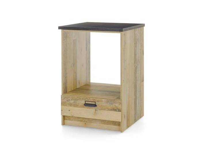 Einbauherdschrank in Old Style hell mit anthrazit Küchenschrank Küchenmöbel