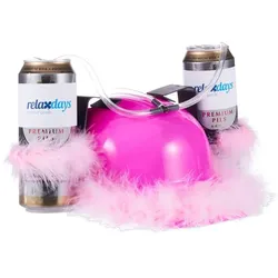 Relaxdays 2x Bierhelm Pink Pink,Rosa,Transparent