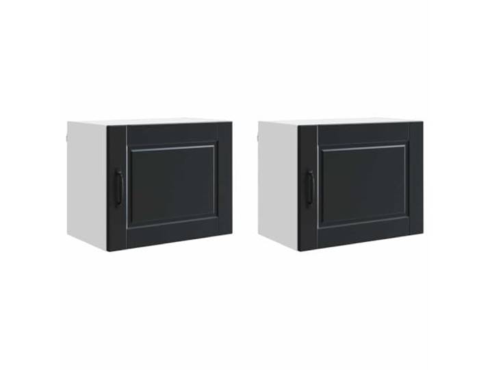 GPWERSDF Wandschrank Porto 2er Set Schwarz 50x31x40 cm Holzwerkstoff Hängend, Platzsparend, Robust, Einfache Reinigung, Moderne Küche