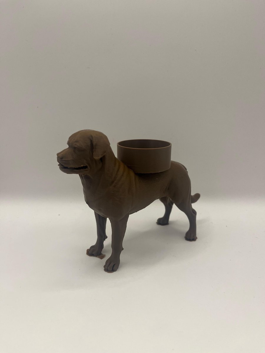 Rottweiler waxinelichthouder - stoere bruine honden decoratie