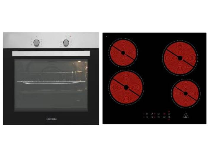 Respekta autarker Einbaubackofen, edelstahl, Glaskeramikkochfeld Touch Control