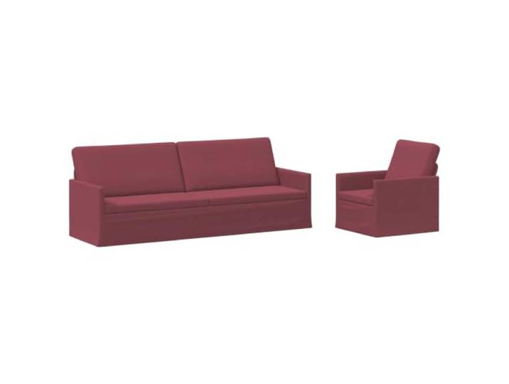 vidaXL Sofa-Set 2 pcs Weinrot Stoff